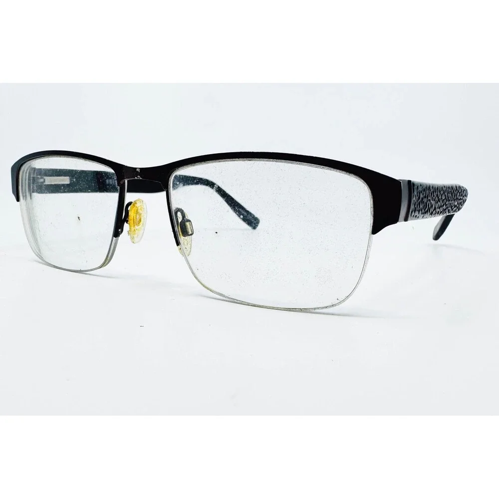BMEC Big Roar Eyeglasses Mens Matte Brown Half Rim Rectangular 56-18-140